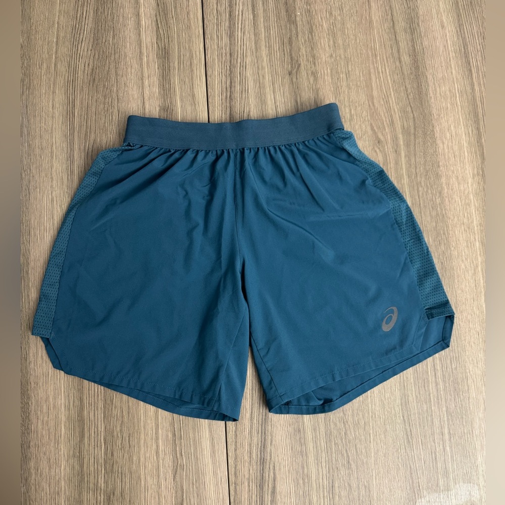 ASICS Teal Running Shorts Men’s Size Small 7” Athletic D1 Quick Dry